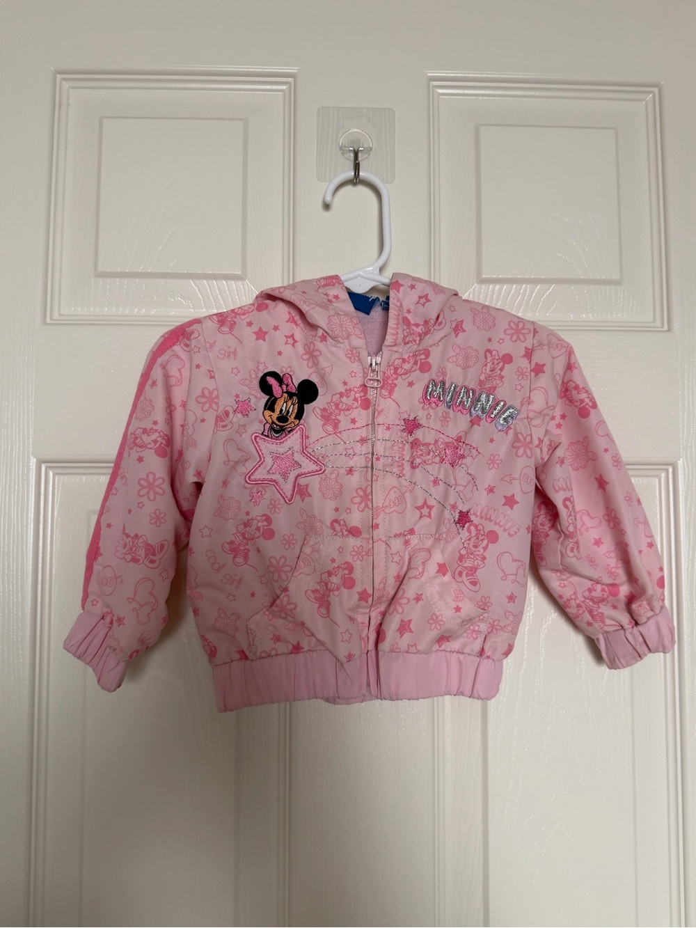 Y2K Disney Embroidered Pink Minnie Mouse Zip WindBreaker